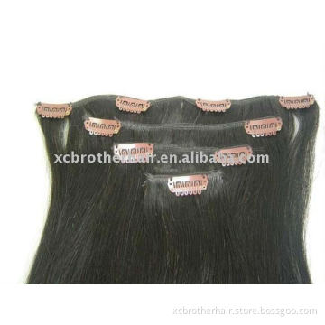 Wholesale remy clip in human hair extensions